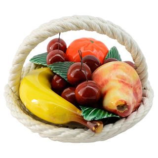 Round Fruit Basket Centerpiece (Multicolor Dimensions 6.5 inches long x 5 inches wide )