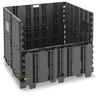 Buckhorn Maximizer Collapsible Bulk Container   48Wx40Lx42.6H   Black   48x40x42.6
