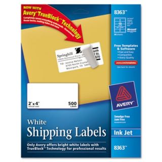 Avery Labels Shipping Labels with TrueBlock Technology, 2 x 4, White (8363)