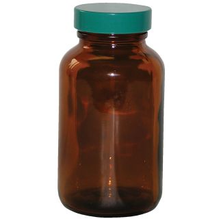 Relius Solutions Wide Mouth Amber Glass Bottles   8 Oz. Capacity   Amber  (BTL UVW G 8 CS)