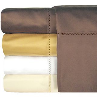 Veratex 800tc Egyptian Cotton Sateen Embroidered Bella Sheet Set, Espresso