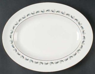 Wedgwood Stardust 13 Oval Serving Platter, Fine China Dinnerware   Dots & Blue