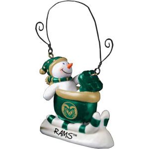 Colorado State Rams Sledding Snowman Ornament