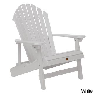 Highwood Eco friendly Synthetic Wood King size Folding/reclining Adirondack Chair (White, acornMaterials Unique eco friendly synthetic wood Finish Embossed surfaceWeather resistantUV protectionAdjustableDimensions 36 inches long x 33.5 inches wide x 40