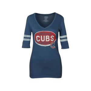 Chicago Cubs 47 Brand MLB Womens Flanker Stripe T Shirt