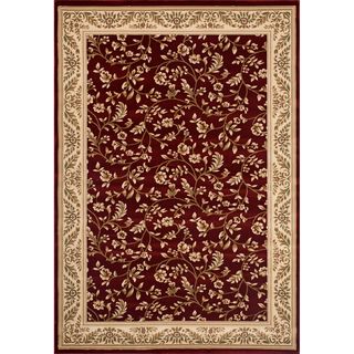 Woven Wilton Red Floral Rug