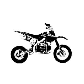 Dirt Bike Vinyl Wall Art Decal (BlackEasy to apply You will get the instructionDimensions 22 inches wide x 35 inches long )