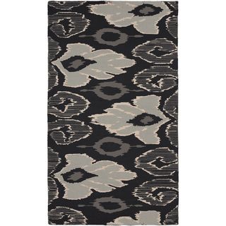 Beth Lacefield Hand woven Adnan Flatweave Grey Wool Rug (5 X 8)