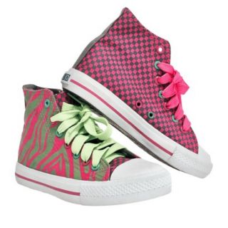 Girls Xolo Shoes Hot Z High Top Canvas Sneakers   Pink 5