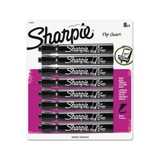 Flip Chart Marker Bullet Tip Black 8 Per Card (BlackWeight 8 ouncesModel Chart MarkerPack of 8Pocket Clip No Refillable NoRetractable NoTip Type BulletInk Type LiquidDimensions 5.5 inches long )