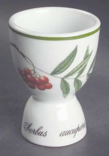 Apilco Elysian Gardens Double Egg Cup, Fine China Dinnerware   Flowers & Fruits,
