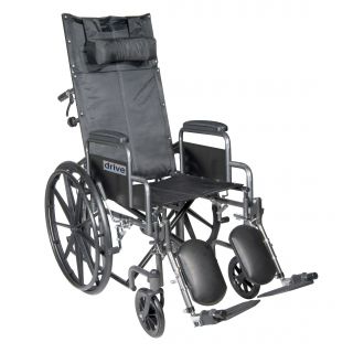 Silver Sport Reclining Wheelchair With Detachable Desk Length Arms