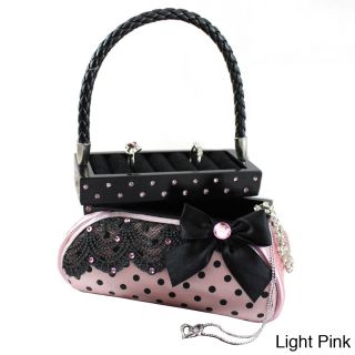 Handbag Jewelry Holder (Black, light pink, hot pink, purple Materials Poly resin Capacity Six (6) ringsDimensions 5.2 inches long x 2.75 inches wide x 6.1 inches high  )