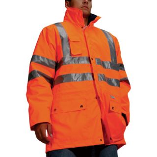 Ergodyne GloWear Class 3 4 in 1 High Visibility Jacket   Orange, 4XL, Model#