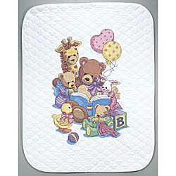 Baby Hugs Teddy And Friends Stamped Cross Stitch Kit