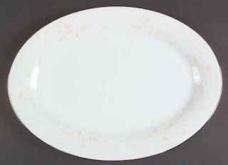 Noritake Temptation 16 Oval Serving Platter, Fine China Dinnerware   Pink Flowe