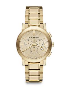 Burberry Goldtone Stainless Steel Chronograph Watch/38MM   Gold