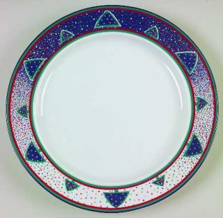 Dansk Winterfest Salad Plate, Fine China Dinnerware   Multicolor Trees &  Snow
