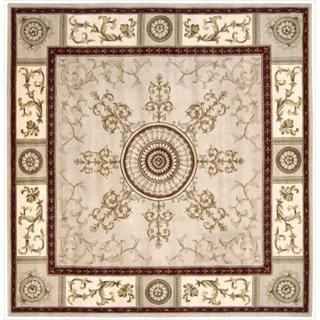 Nourison Hand tufted Versailles Palace Beige/red Rug (8 X 8) Square