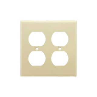 Leviton 86016 Electrical Wall Plate, Duplex Receptacle, 2Gang Ivory