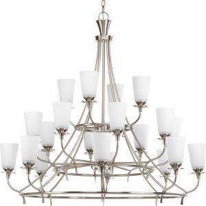 Progress Lighting PRO P4040 09 Cantata 20 Light, 3 Tier Chandelier with Etched/P