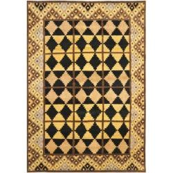 Hand knotted Gabeh Tribal Black/ Gold Wool Rug (5 X 8)