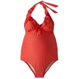 Liz Lange for Target Maternity Halter Ruffle V Neck 1 pc. Swimsuit   Vermillion