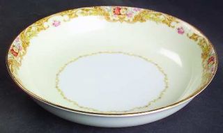 Noritake Trojan Coupe Soup Bowl, Fine China Dinnerware   Mustard Scrolls, Floral