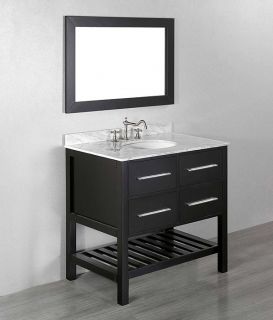 Bosconi SB2503 Bathroom Vanity, 36 Contemporary Single Vanity w/Bottom Towel Rack Black