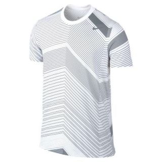 Nike Rally Sphere Stripe Mens Tennis Shirt   White