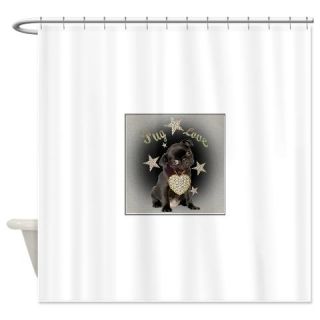  PUG LOVE  pillow Shower Curtain  Use code FREECART at Checkout
