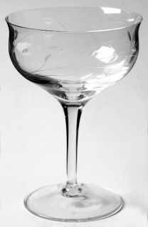 Lenox Somerset Clear Champagne/Tall Sherbet   Gray Cut Plants On Bowl