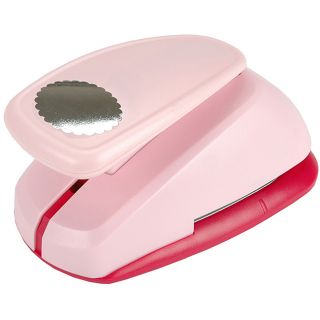 Clever Lever Pink Craft Punch Mega (PinkMaterials PlasticPackage includes one punch.Special featuresPunched out shapes will vary in size according to the shapes but all shapes fit within a 2 1/2 circumference yet may not fully measure up to it. Good for