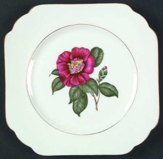 Heinrich   H&C Camellia Square Salad Plate, Fine China Dinnerware   Red Or Gray