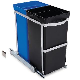 Simplehuman Pull Out Recycler   2 Buckets   Blue/Black