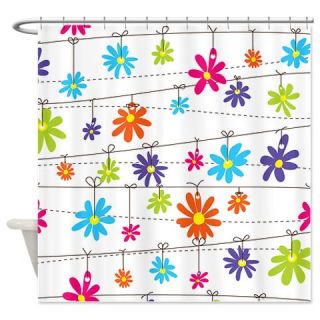  flowers hanging from lines Shower Curtain  Use code FREECART at Checkout