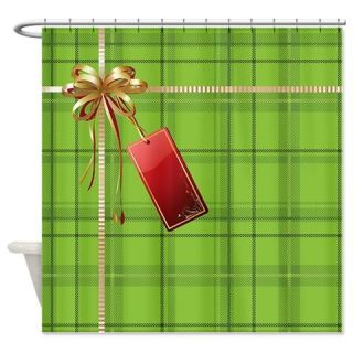  GREEN PLAID RED TAG Shower Curtain  Use code FREECART at Checkout