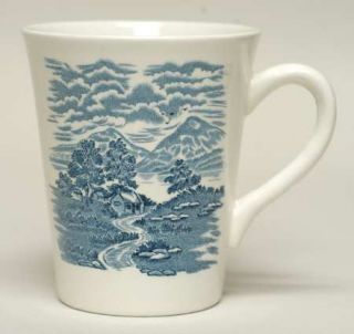 Royal Warwick Lochs Of Scotland Blue Mug, Fine China Dinnerware   Blue Scene & F