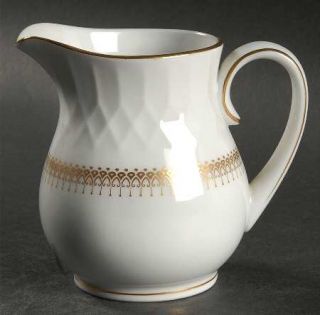 Noritake Irmina Creamer, Fine China Dinnerware   Rippled Border,Filigree Center,