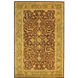 Handmade Antiquities Mahal Brown/ Blue Wool Rug (4 X 6) (BrownPattern OrientalMeasures 0.625 inch thickTip We recommend the use of a non skid pad to keep the rug in place on smooth surfaces.All rug sizes are approximate. Due to the difference of monitor