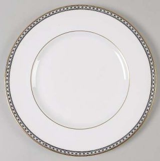 Wedgwood Ulander Black Dinner Plate, Fine China Dinnerware   White Rim & Center,
