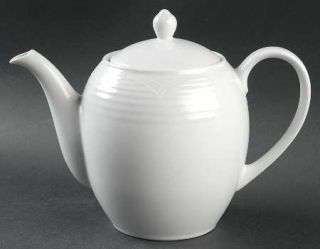 Noritake Arctic White Tea/Coffee Pot & Lid, Fine China Dinnerware   Contemporary