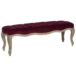 Safavieh Ramsey Red Velvet Oak Bench (Red VelvetMaterials Oak wood and cotton fabricFinish Pickled Oak FinishSeat dimensions 52.4 inches wide x 17.7 inches deepSeat height 17.5 inchesDimensions 17.5 inches high x 52.4 inches wide x 17.7 inches deepTh