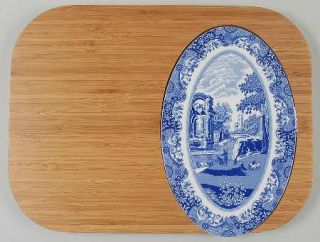 Spode Blue Italian (Camilla,Newer) Bamboo Cheese Board (1 Tile & Slicer), Fine C