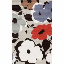 Nuloom Handmade Bold Floral Wool Rug (83 X 11) (GreyPattern FloralTip We recommend the use of a non skid pad to keep the rug in place on smooth surfaces.All rug sizes are approximate. Due to the difference of monitor colors, some rug colors may vary sli