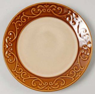 Better Homes and Garden Embossed Scroll Salad Plate, Fine China Dinnerware   Bro