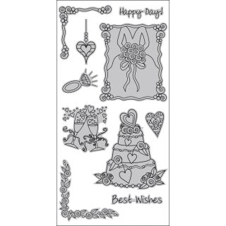 Outlines Cling Stamps 4x9 Sheet wedding Bliss
