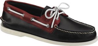Mens Sperry Top Sider A/O 2 Eye Cyclone   Dark Grey/Red Leather Sailing Shoes