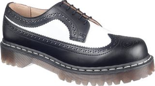 Dr. Martens 3989 5 Eye Brogue Bex Sole   Black/White Smooth Leather Casual Shoes