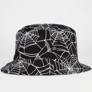 Spider Web Mens Reversible Bucket Hat Black In Sizes M/L, S/M, L/Xl Fo